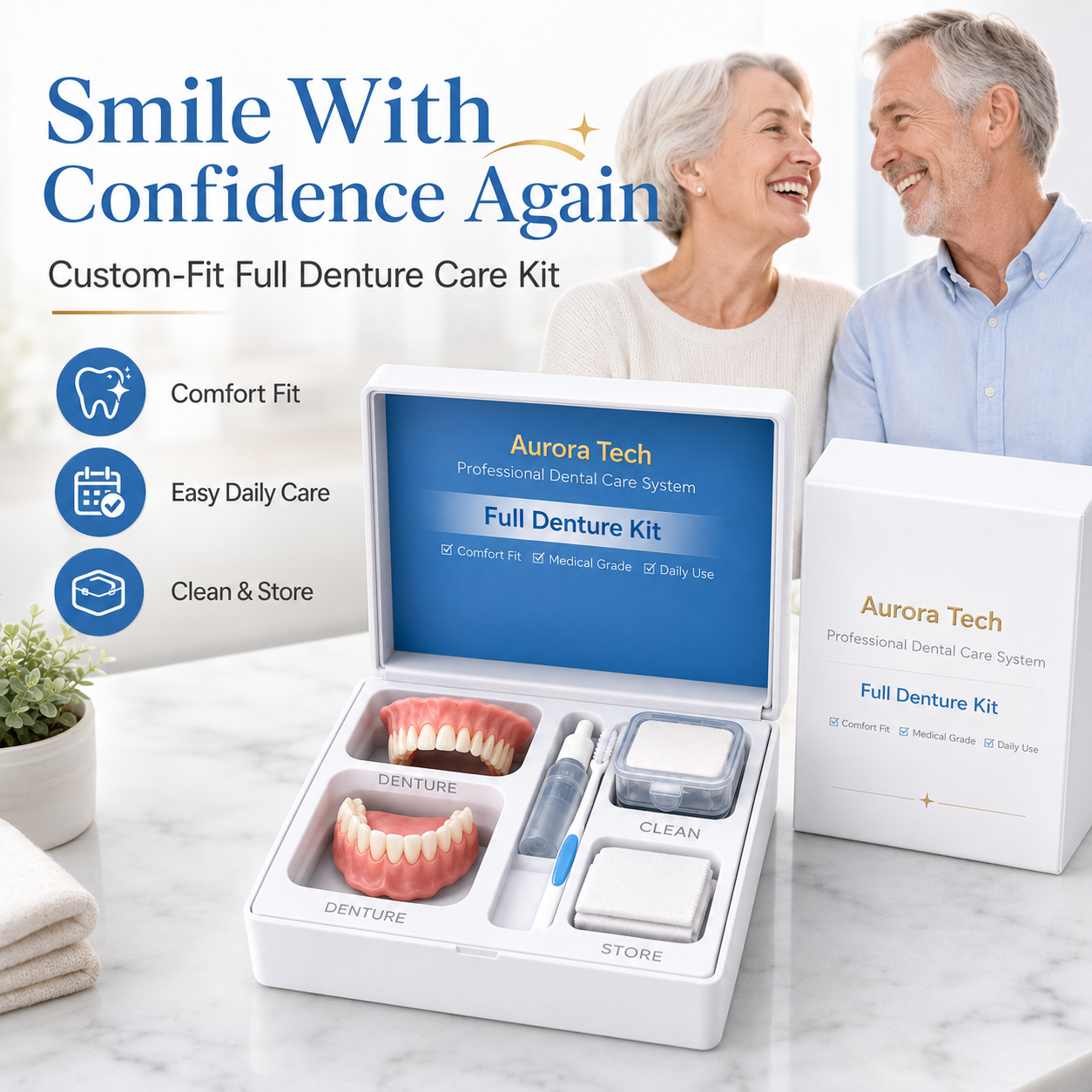 Custom-Fit Instant Smile Dentures – Natural Looking Comfort Fit
