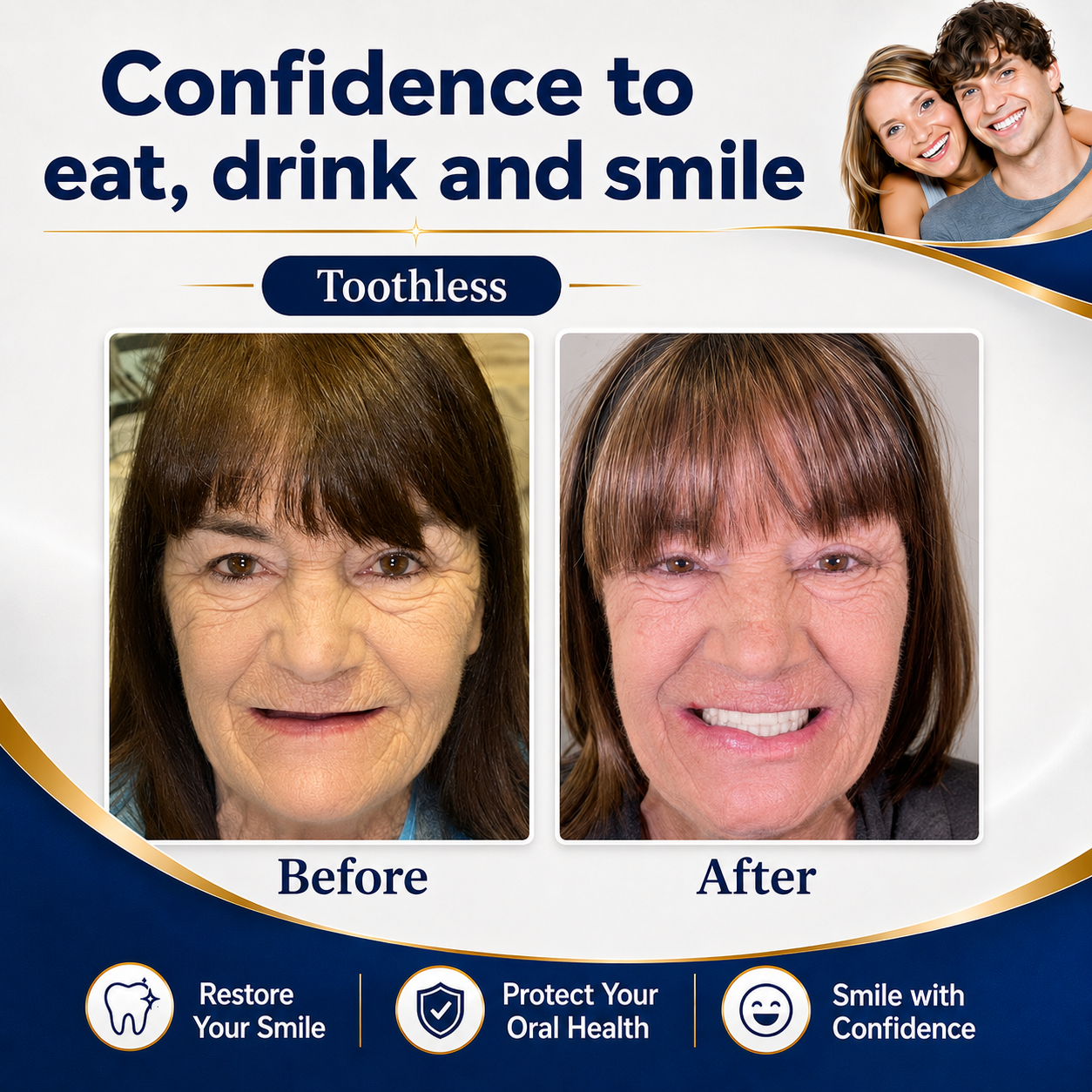 Custom-Fit Instant Smile Dentures – Natural Looking Comfort Fit
