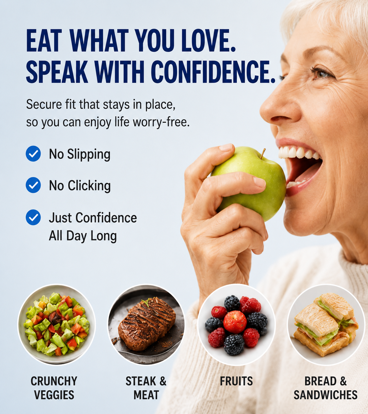 Custom-Fit Instant Smile Dentures – Natural Looking Comfort Fit