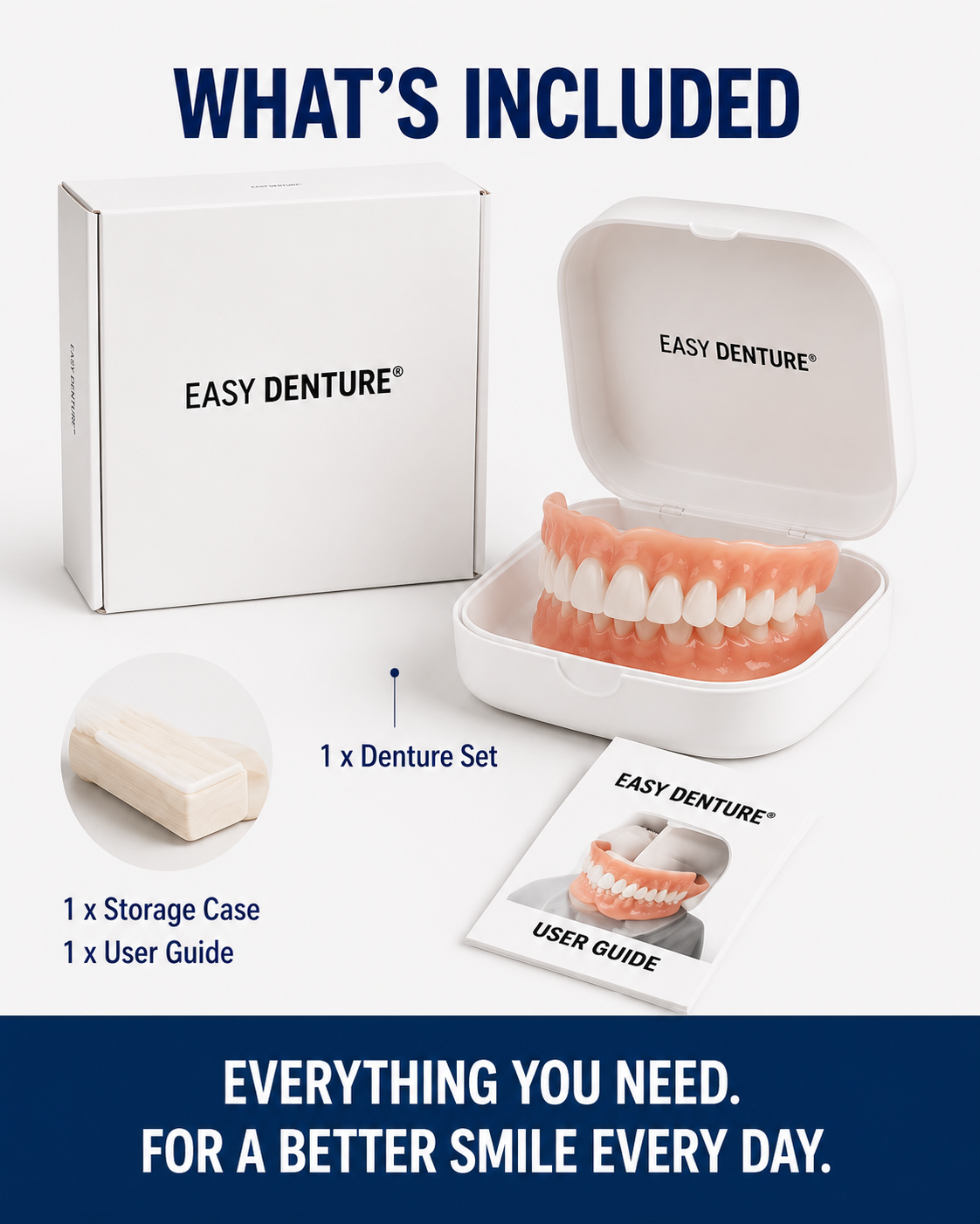Custom-Fit Instant Smile Dentures – Natural Looking Comfort Fit